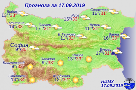 33° ще достигне температурата в Пазарджик