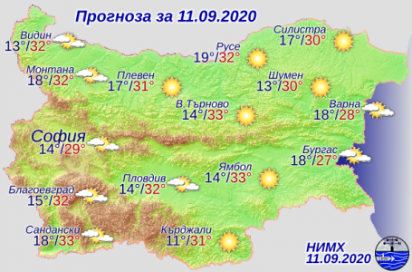 Времето за 11 септември